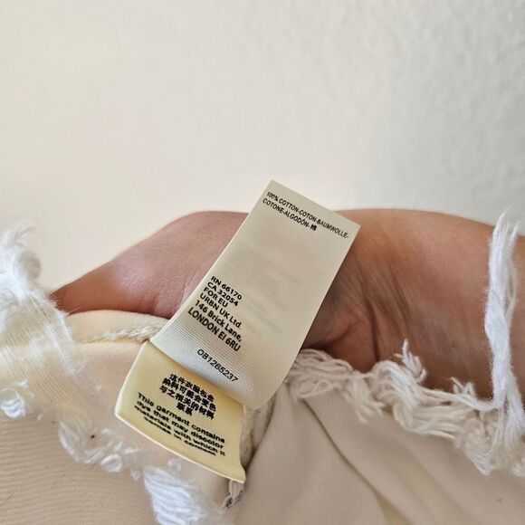 Free People Brea White Denim Cutoff Mini Skirt Size 31 - Picture 5 of 6